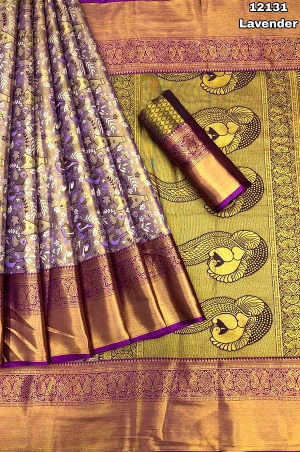 KS0030 Kanjivaram Silk Saree  - Levender