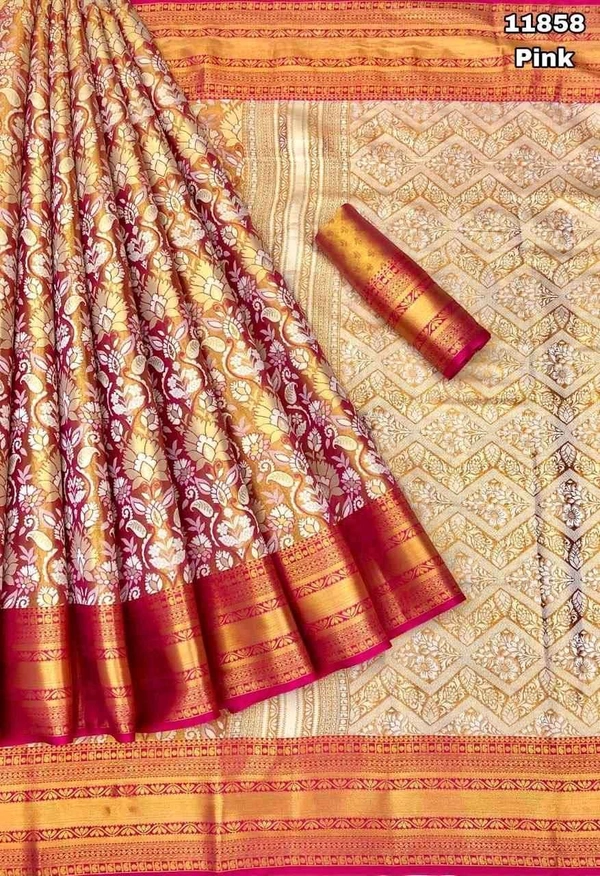 KS0032 Kanjivaram Silk Saree  - Pink