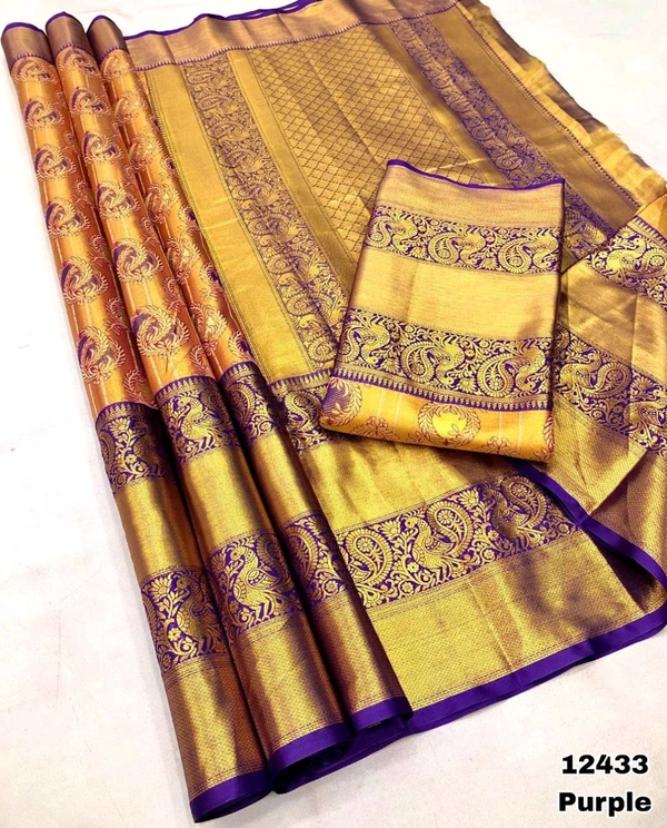 KS0033 Kanjivaram Silk Saree  - Purple