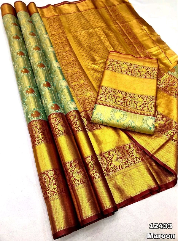 KS0033 Kanjivaram Silk Saree  - Maroon