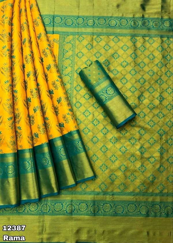 KS0043 Kanjivaram Silk Saree  - Rama