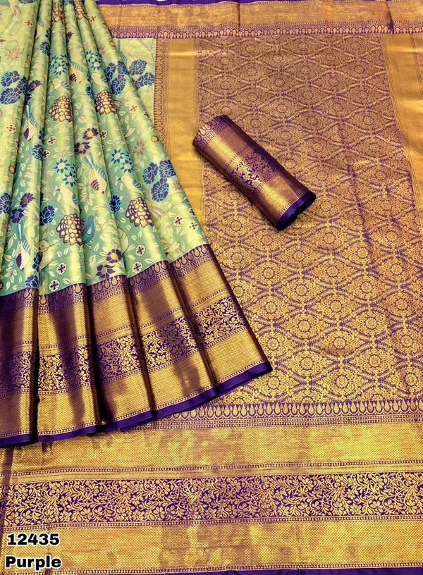 KS0044 Kanjivaram Silk Saree  - Purple