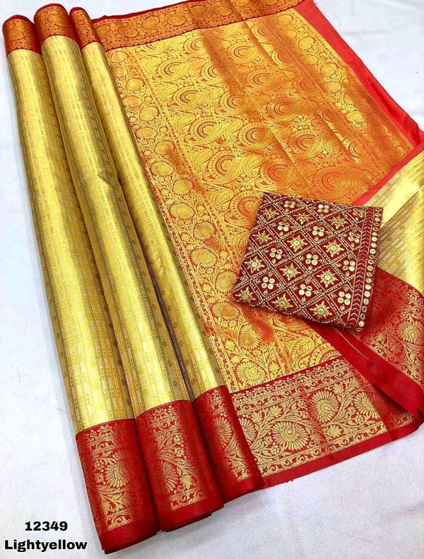 KS0045 Kanjivaram Silk Saree With Work Blouse 