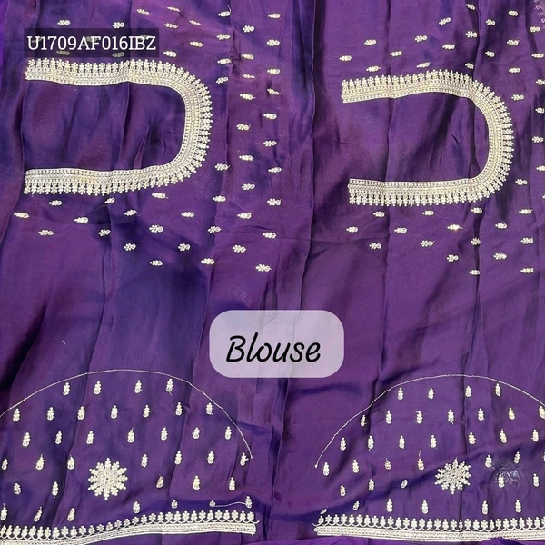 W59001 Soft Pure Blooming Black Rangoli Silk Fabric Along With Designer *Zari embroidery cut Work  With beautiful embroidery sequence work in Blouse  - Purple