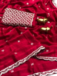 W22035 Soft Pure Blooming Black Rangoli Silk Saree  - Pink