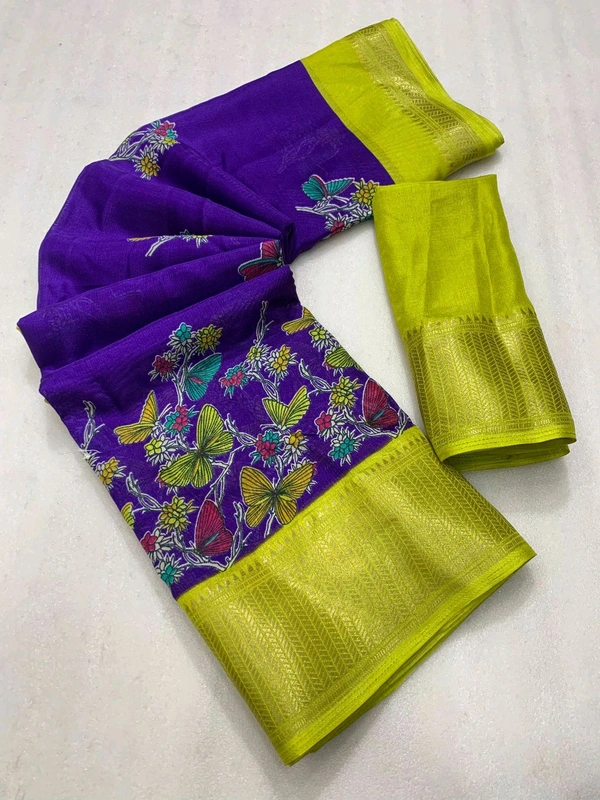 W64003 Pure Handloom Soft Dolla Silk With Weaving Jequard Border