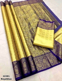 KS0052 Kanjivaram Braidal Silk Saree With 1 Gm Gold Zari Weaving Allover Saree