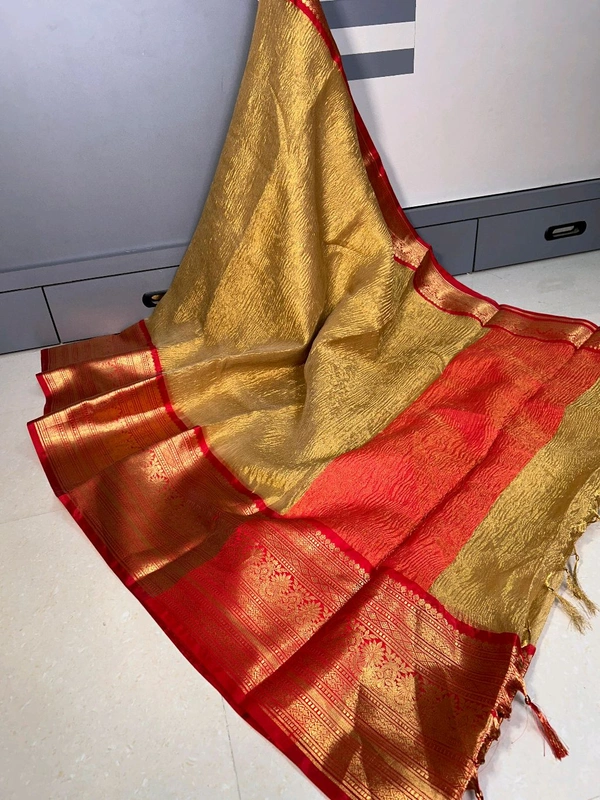 B91008 Banarasi Tissue Crush Very Soft Light Weight Saree