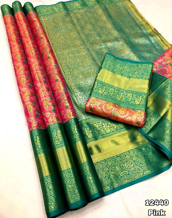 KS0081 Kanjivaram Soft Tissue Silk Saree  - Pink