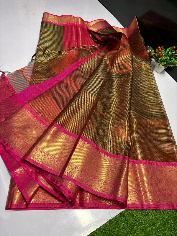 B11003 Banarasi Tissue Soft Silk Saree