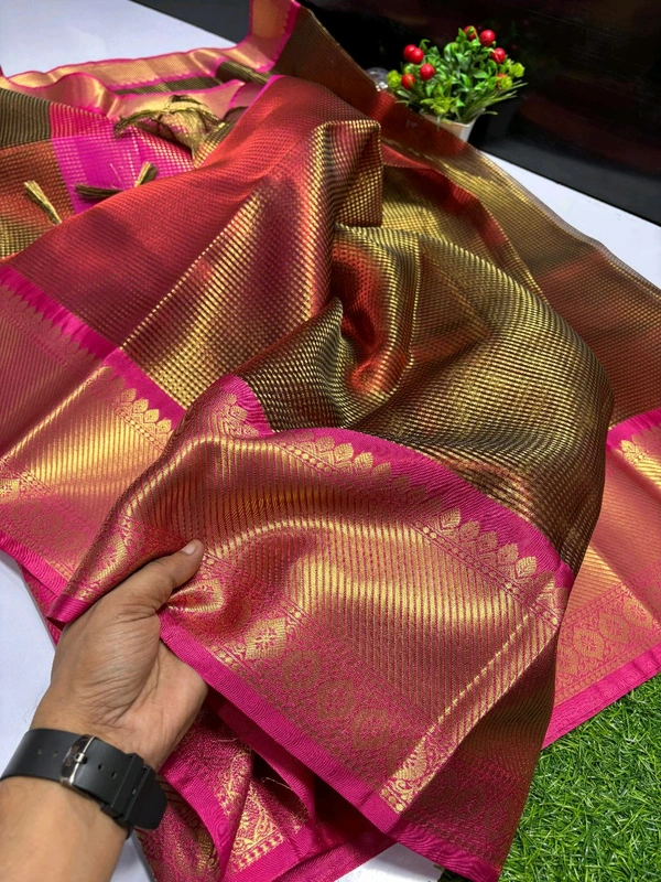 B11003 Banarasi Tissue Soft Silk Saree