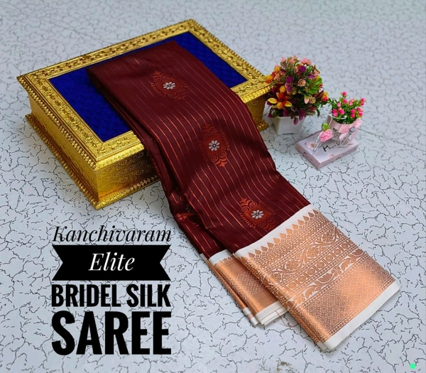 C58001 Semi Kanjivaram Silk Saree - Maroon