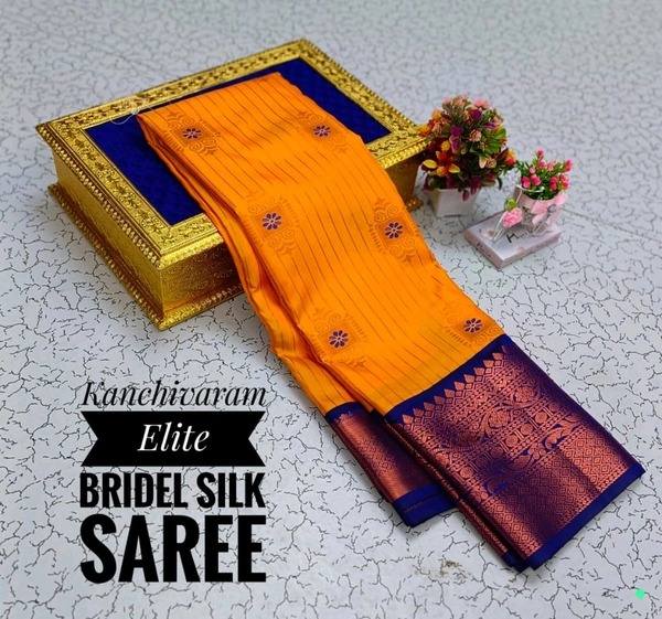 C58001 Semi Kanjivaram Silk Saree - Mango