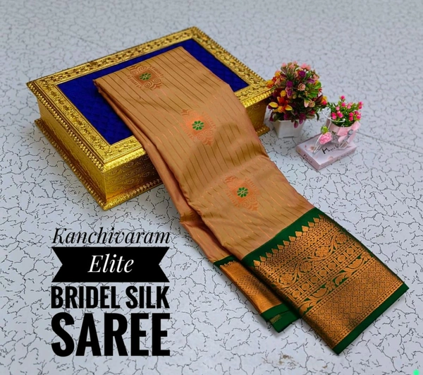 C58001 Semi Kanjivaram Silk Saree - Golden Bell