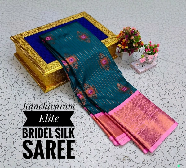 C58001 Semi Kanjivaram Silk Saree - Teal