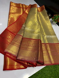 B11012 Banarasi Tissue Silk Saree With Heavy Kanjivaram Border 