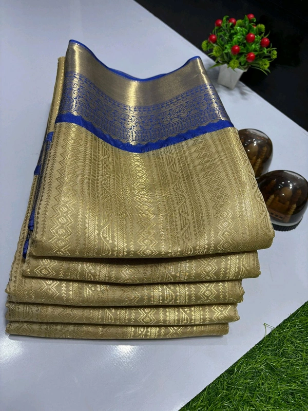 B11013 Banarasi Tissue Silk Saree With Heavy Kanjivaram Border 