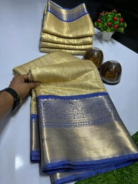 B11013 Banarasi Tissue Silk Saree With Heavy Kanjivaram Border 