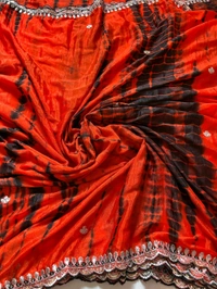 W07001 Soft Hand Dying Chinnon Heavy Embroidery Saree 