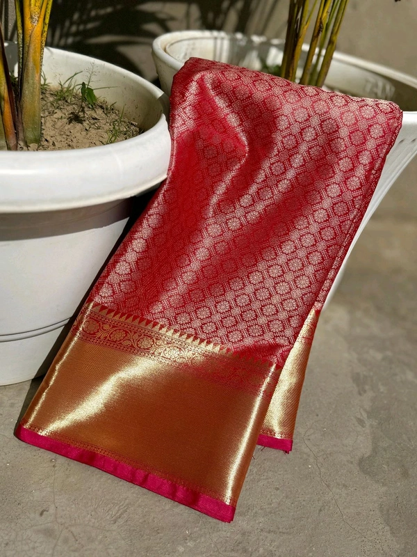 B04233 Celebrity Inspired Kanjivaram Style Soft Katan Silk Saree 