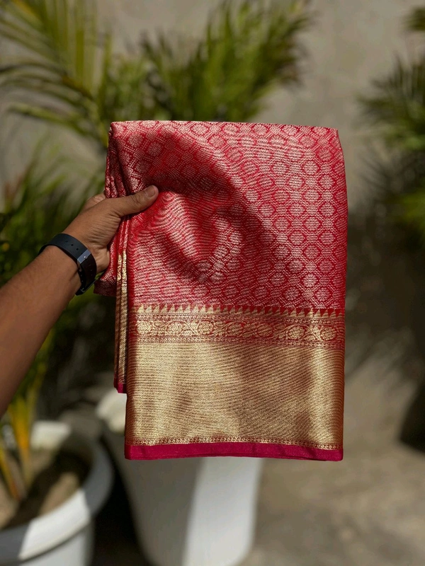 B04233 Celebrity Inspired Kanjivaram Style Soft Katan Silk Saree 