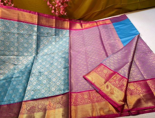 B06202 Kanjivaram Bridal Soft Pattu Saree - Blush Pink