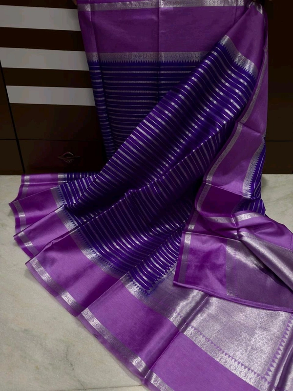 B10002 Soft Banarasi Warm Silk Saree - purple