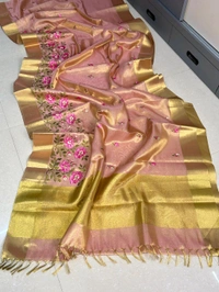 B91032 EMBROIDERY WORK SOFT TISSUE SAREE