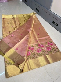 B91032 EMBROIDERY WORK SOFT TISSUE SAREE