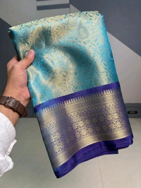 B91041 Kanjivaram Style semi katan Silk Saree 