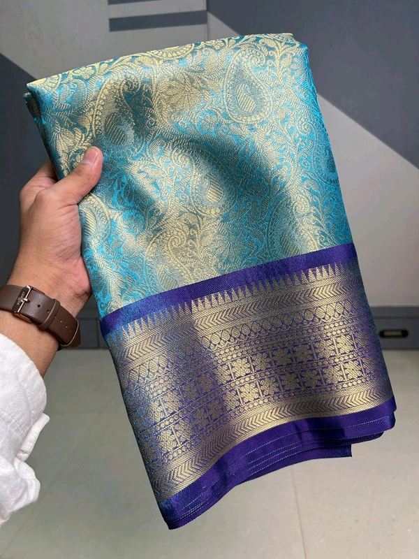 B91041 Kanjivaram Style semi katan Silk Saree 
