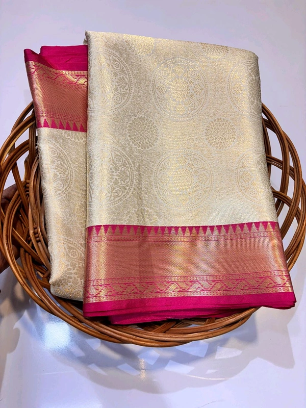 B04016 Semi Soft Katan Kanjivaram Silk Saree