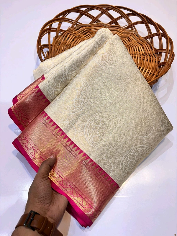 B04016 Semi Soft Katan Kanjivaram Silk Saree