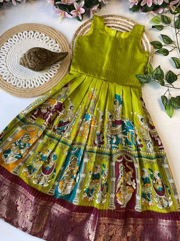 KW07001 JEVAS Exclusive special Dola Silk With Floral Design And Sari Weaving Border  - 2 - 3 Years