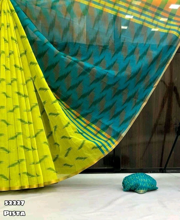 B16093 Soft Chenderi Geometrical Print Saree 
