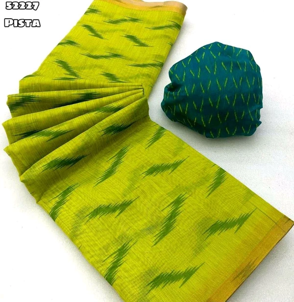 B16093 Soft Chenderi Geometrical Print Saree 