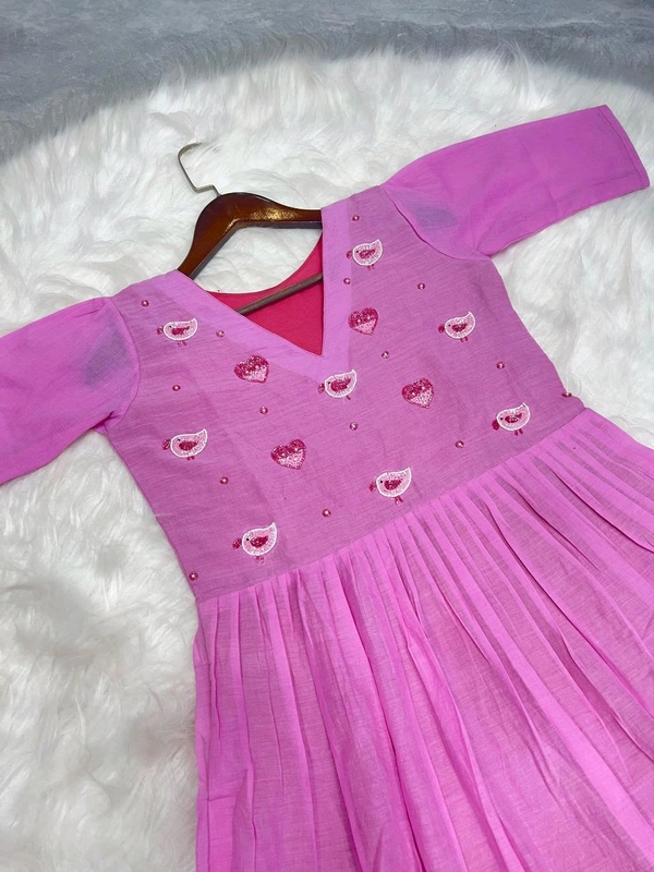 EW39001 Mul Mul Cotton Frock  - Xl up to XXL margin