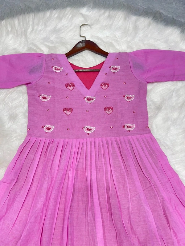 EW39001 Mul Mul Cotton Frock  - Xl up to XXL margin