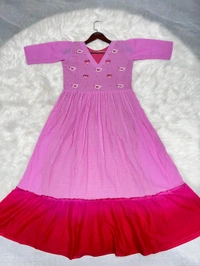 EW39001 Mul Mul Cotton Frock  - Xl up to XXL margin