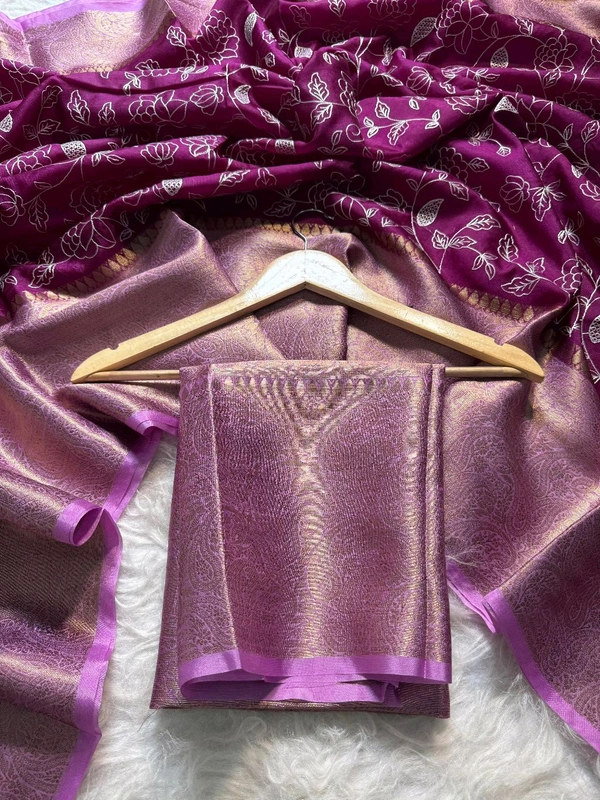 B17010 Warm Silk Saree With Chikan Kari Embroidery Saree