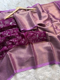 B17010 Warm Silk Saree With Chikan Kari Embroidery Saree