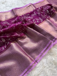 B17010 Warm Silk Saree With Chikan Kari Embroidery Saree