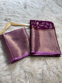 B17010 Warm Silk Saree With Chikan Kari Embroidery Saree