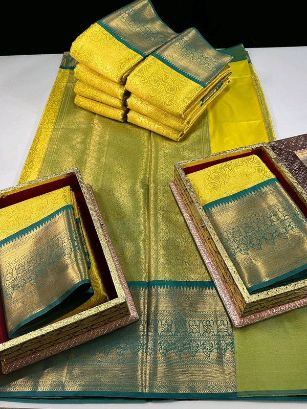 B06304 Soft Semi Kanchi Silk Saree - Yellow