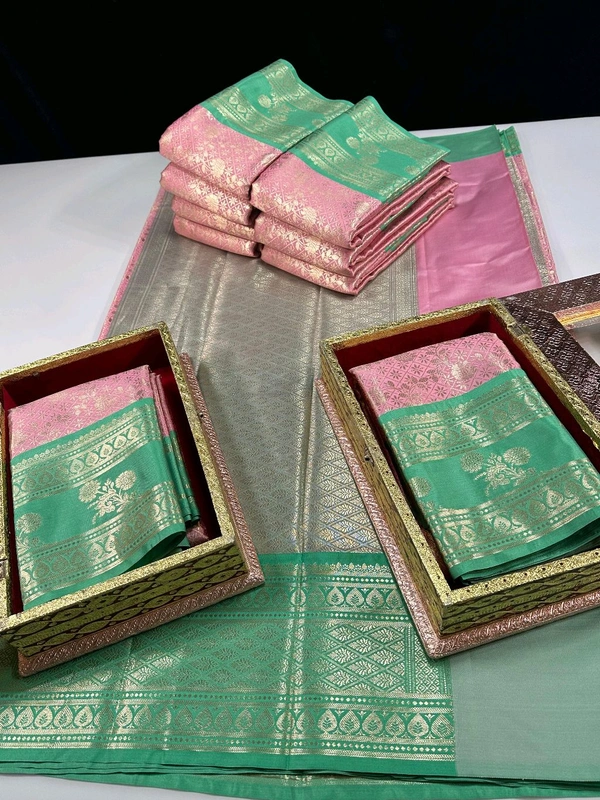 B06305  Soft Semi Kanchi Silk Saree - Baby Pink