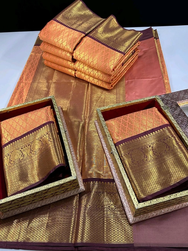 B06306  Soft Semi Kanchi Silk Saree - Orange