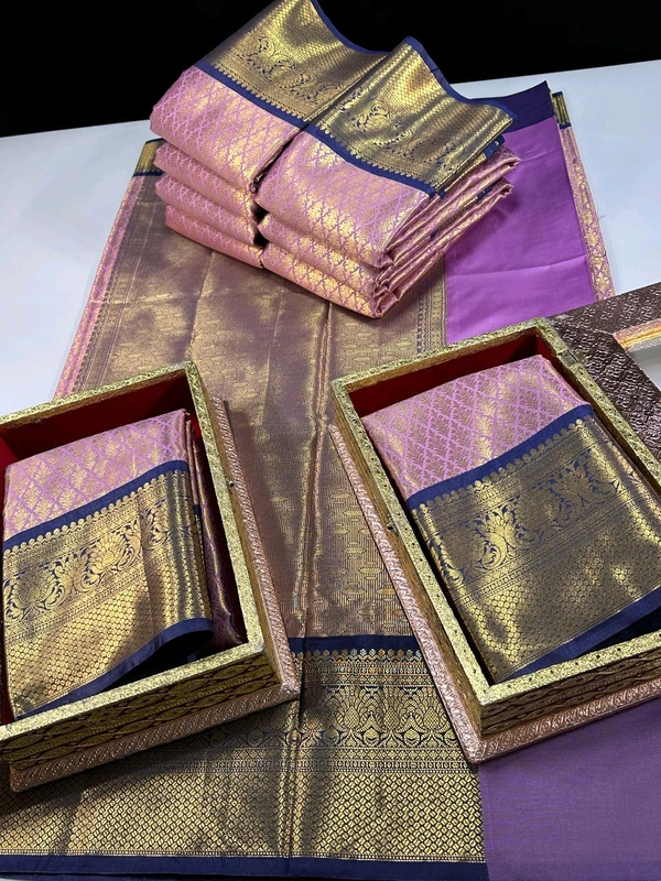 B06306  Soft Semi Kanchi Silk Saree - Navy Blue