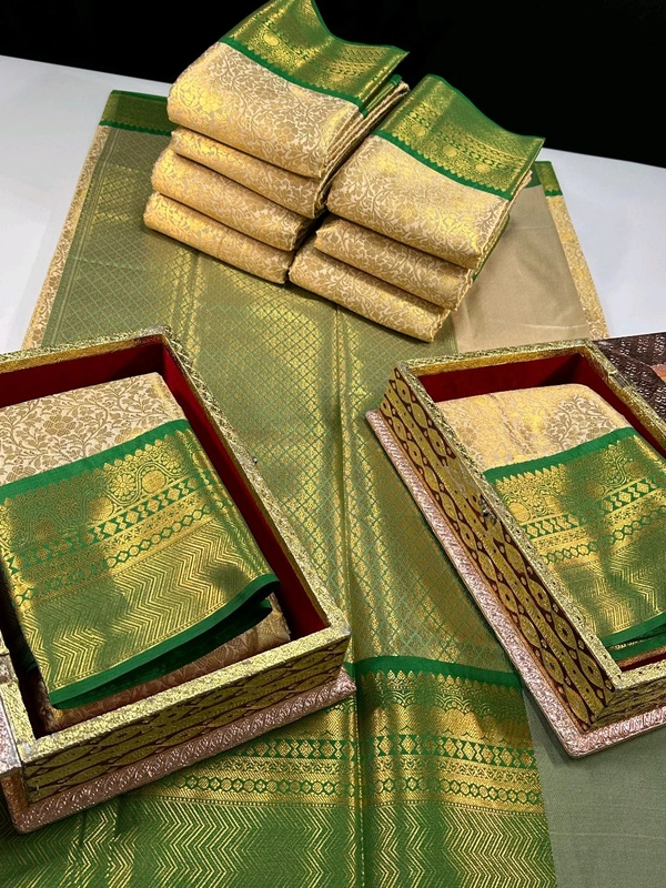 B06308  Soft Semi Kanchi Silk Saree - Green