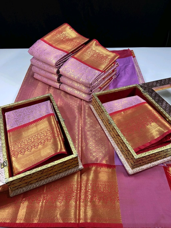 B06310 Premium Soft Semi Kanchi Silk Saree - Red