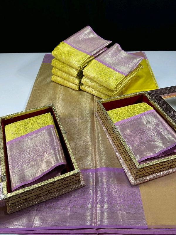 B06310 Premium Soft Semi Kanchi Silk Saree - Yellow